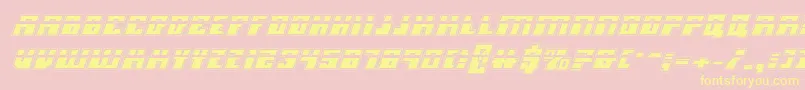 MicronianLaserAcademyItalic Font – Yellow Fonts on Pink Background