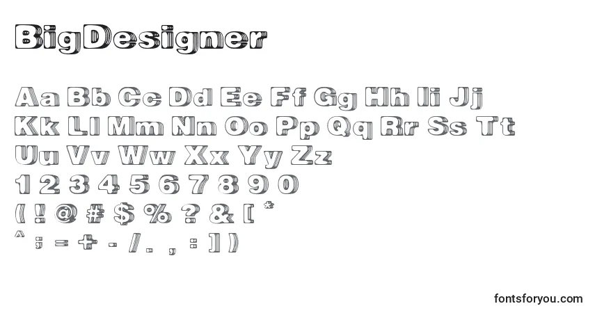 Fuente BigDesigner - alfabeto, números, caracteres especiales