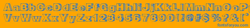 BigDesigner Font – Blue Fonts on Orange Background