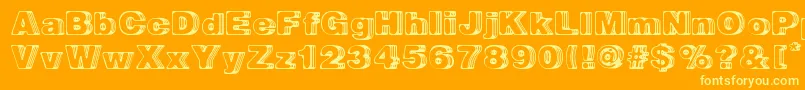 BigDesigner-Schriftart – Gelbe Schriften auf orangefarbenem Hintergrund