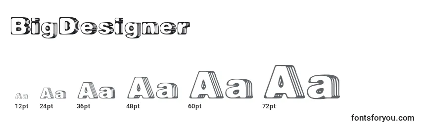 Größen der Schriftart BigDesigner