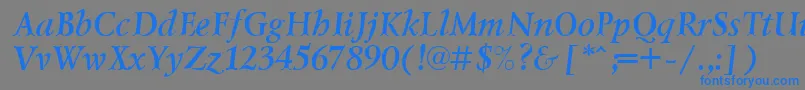 LazurskicttBolditalic Font – Blue Fonts on Gray Background