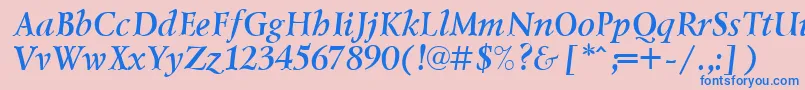 LazurskicttBolditalic Font – Blue Fonts on Pink Background