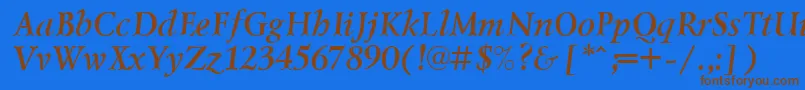 LazurskicttBolditalic Font – Brown Fonts on Blue Background