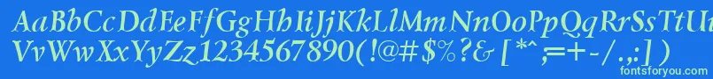 LazurskicttBolditalic Font – Green Fonts on Blue Background