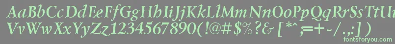 LazurskicttBolditalic Font – Green Fonts on Gray Background