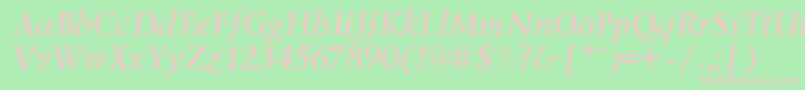 LazurskicttBolditalic Font – Pink Fonts on Green Background