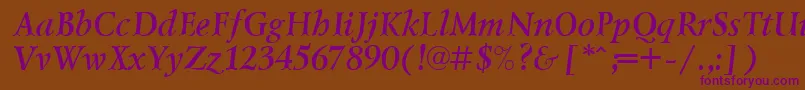 LazurskicttBolditalic Font – Purple Fonts on Brown Background