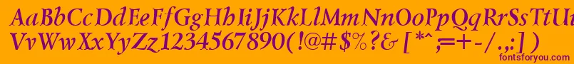 LazurskicttBolditalic Font – Purple Fonts on Orange Background