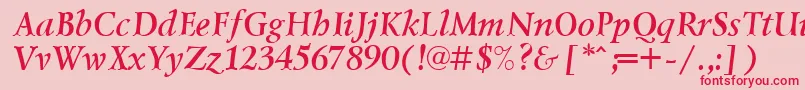 LazurskicttBolditalic Font – Red Fonts on Pink Background