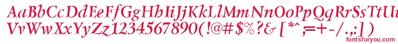 LazurskicttBolditalic Font – Red Fonts on White Background