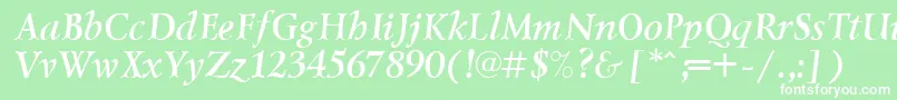 LazurskicttBolditalic Font – White Fonts on Green Background