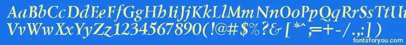 LazurskicttBolditalic Font – Yellow Fonts on Blue Background