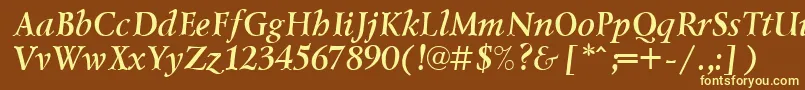 LazurskicttBolditalic Font – Yellow Fonts on Brown Background