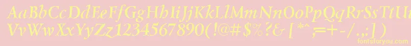 LazurskicttBolditalic Font – Yellow Fonts on Pink Background