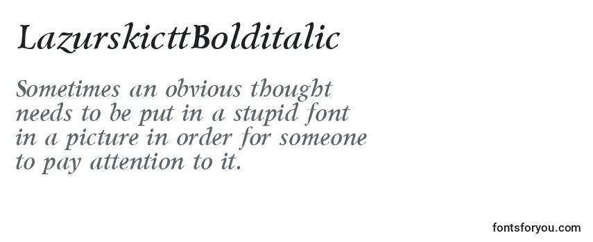 Review of the LazurskicttBolditalic Font