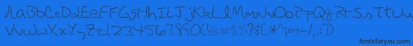 DbeRigel Font – Black Fonts on Blue Background