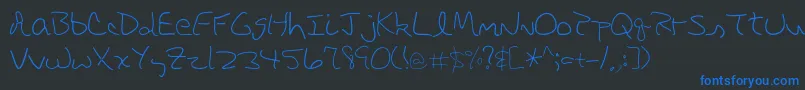 Шрифт DbeRigel – синие шрифты на чёрном фоне