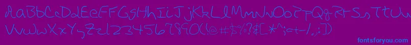 Шрифт DbeRigel – синие шрифты на фиолетовом фоне