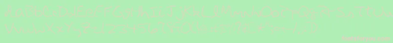 フォントDbeRigel – 緑の背景にピンクのフォント