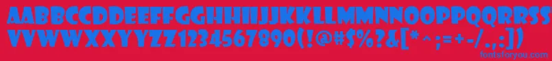 Шрифт ShowcardGothic – синие шрифты на красном фоне