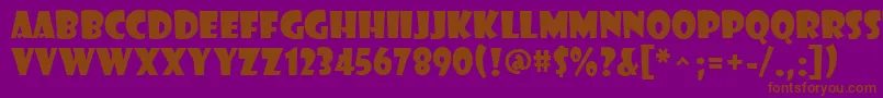 ShowcardGothic Font – Brown Fonts on Purple Background