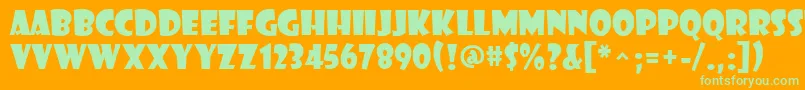 ShowcardGothic Font – Green Fonts on Orange Background