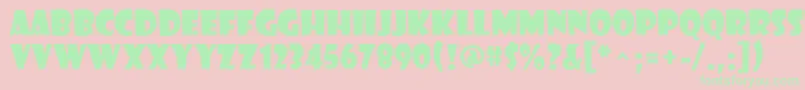Шрифт ShowcardGothic – зелёные шрифты на розовом фоне