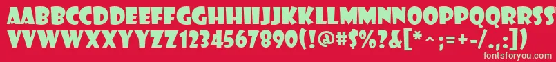 ShowcardGothic Font – Green Fonts on Red Background