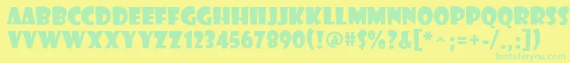 フォントShowcardGothic – 黄色い背景に緑の文字