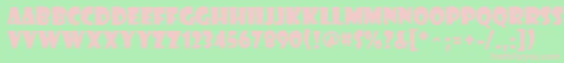 ShowcardGothic-fontti – vaaleanpunaiset fontit vihreällä taustalla