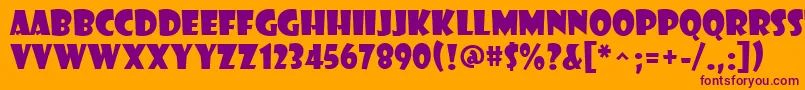 ShowcardGothic Font – Purple Fonts on Orange Background