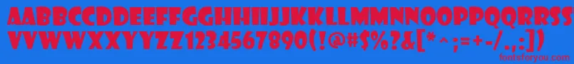 fuente ShowcardGothic – Fuentes Rojas Sobre Fondo Azul