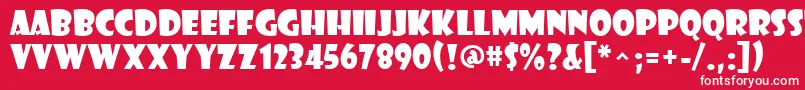 フォントShowcardGothic – 赤い背景に白い文字