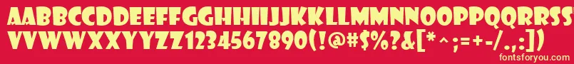 Шрифт ShowcardGothic – жёлтые шрифты на красном фоне