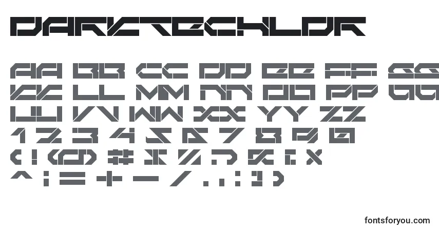 Fuente DarktechLdr - alfabeto, números, caracteres especiales