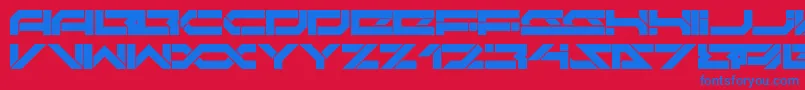 DarktechLdr Font – Blue Fonts on Red Background