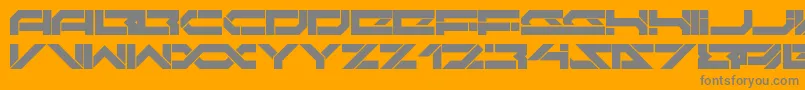 Fonte DarktechLdr – fontes cinzas em um fundo laranja