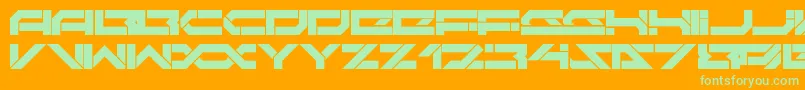 DarktechLdr Font – Green Fonts on Orange Background