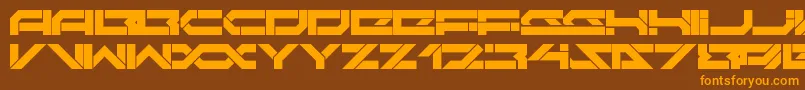 DarktechLdr Font – Orange Fonts on Brown Background
