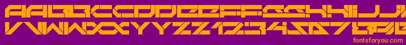 Czcionka DarktechLdr – pomarańczowe czcionki na fioletowym tle