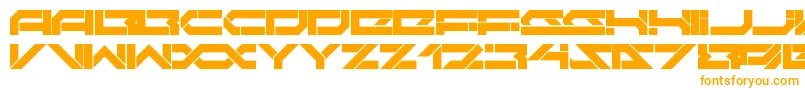 DarktechLdr-Schriftart – Orangefarbene Schriften auf weißem Hintergrund