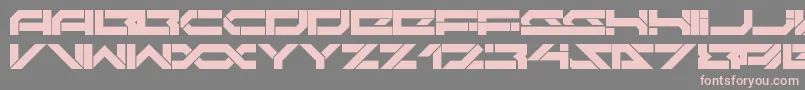 DarktechLdr-Schriftart – Rosa Schriften auf grauem Hintergrund