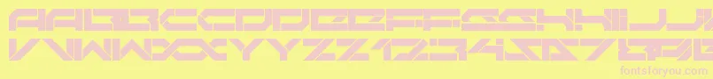 DarktechLdr Font – Pink Fonts on Yellow Background