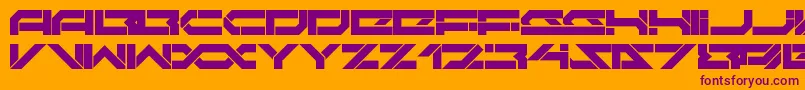 DarktechLdr Font – Purple Fonts on Orange Background