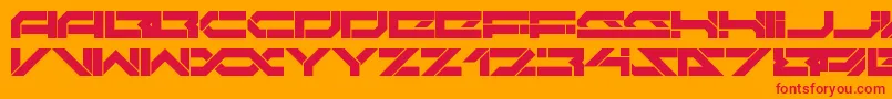 DarktechLdr Font – Red Fonts on Orange Background