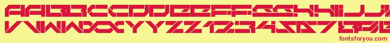 DarktechLdr Font – Red Fonts on Yellow Background