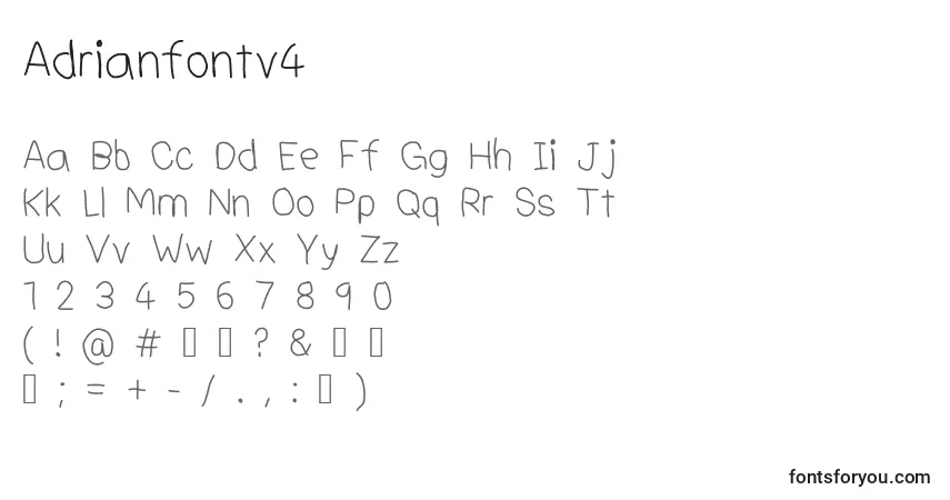 Fuente Adrianfontv4 - alfabeto, números, caracteres especiales