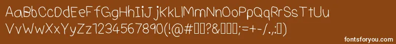 Adrianfontv4-Schriftart – Weiße Schriften auf braunem Hintergrund
