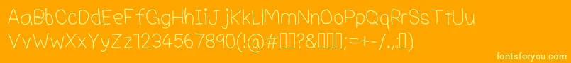 Adrianfontv4-Schriftart – Gelbe Schriften auf orangefarbenem Hintergrund